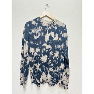 Stussy Henley Thermal Long Sleeve Tie Due T Shirt Medium Black